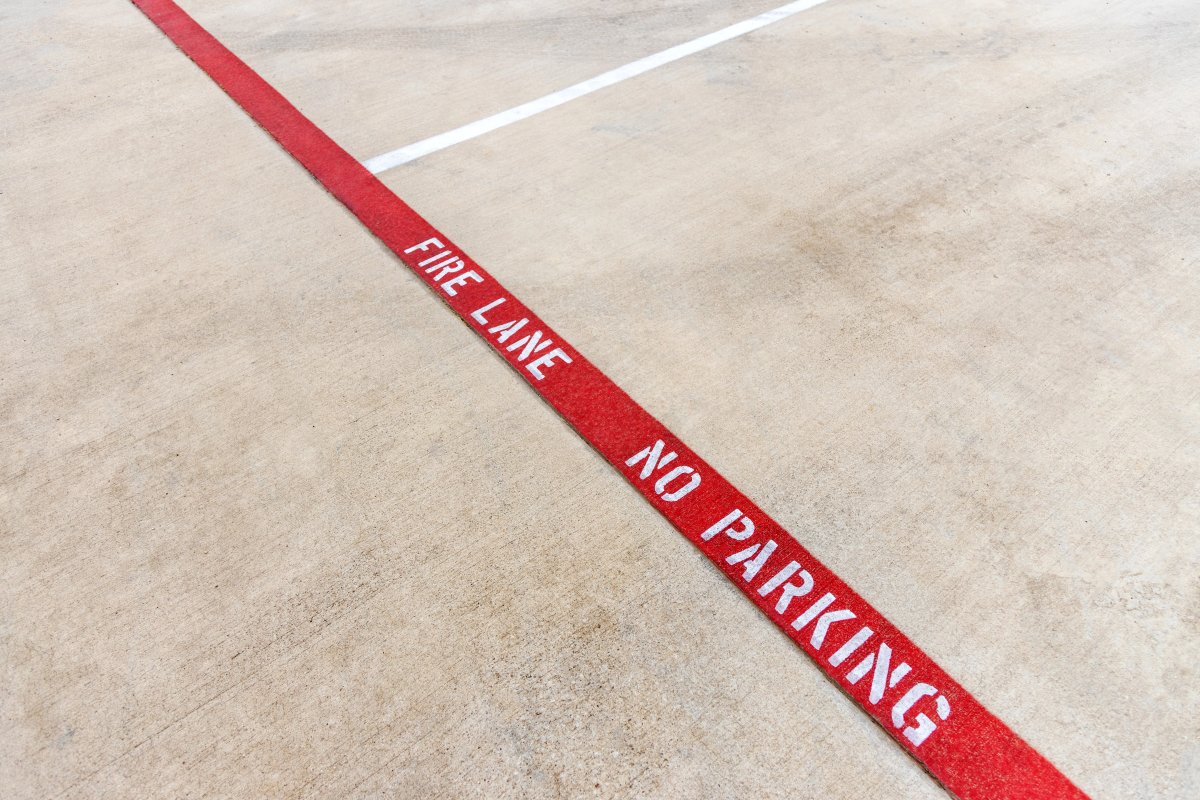 Iowa City Coralville parking lot line fire lane service