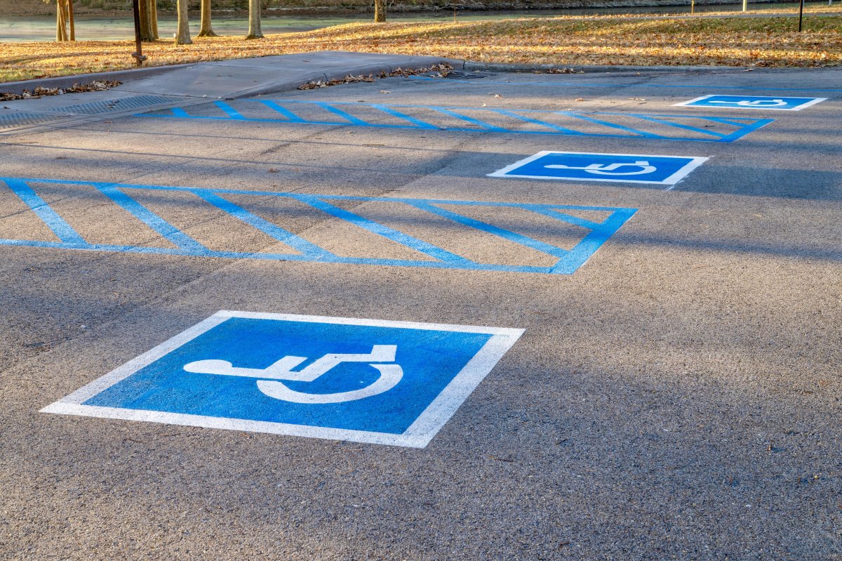 Handicap ADA parking stall painting Iowa City